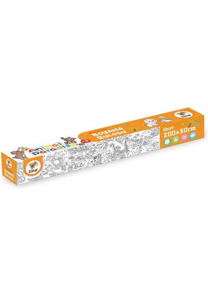Carioca 4'lü Boyama Seti + Lino Yapışkanlı Boyama Kağıdı 200X30 cm Anımal Paradıse