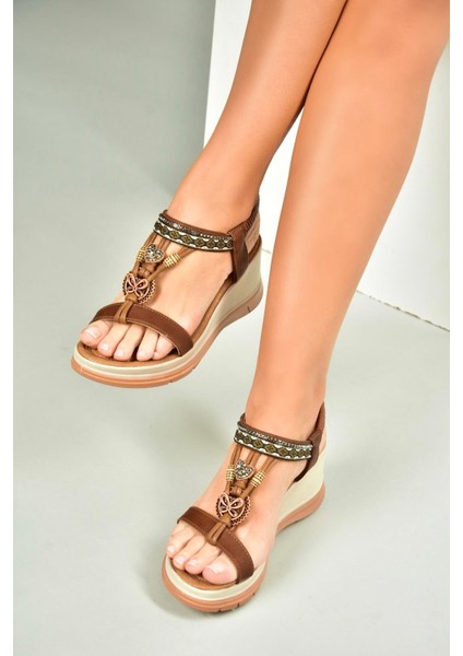 U258926809 Taba Dolgu Tabanlı Kadın Sandalet modelleri