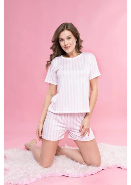 Victoria %100 Bambu Şort Takım Baskılı Rahat Takım modelleri