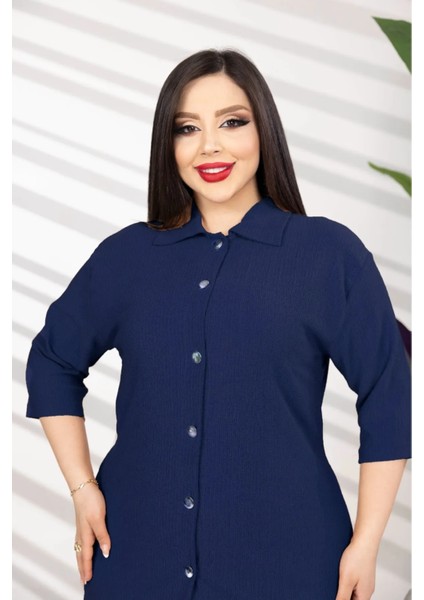 Bürümcük Düğmeli Yakalı ve Kemerli Geniş Pantolon Takımı indirimleri