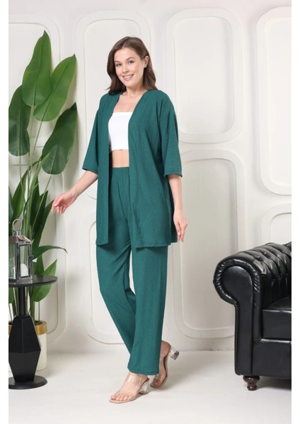 Şık - Kimono Hırkalı Bürümcük Takım Oversize Düşük Kol M – 6xl