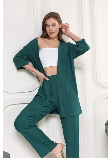Şık - Kimono Hırkalı Bürümcük Takım Oversize Düşük Kol M – 6xl