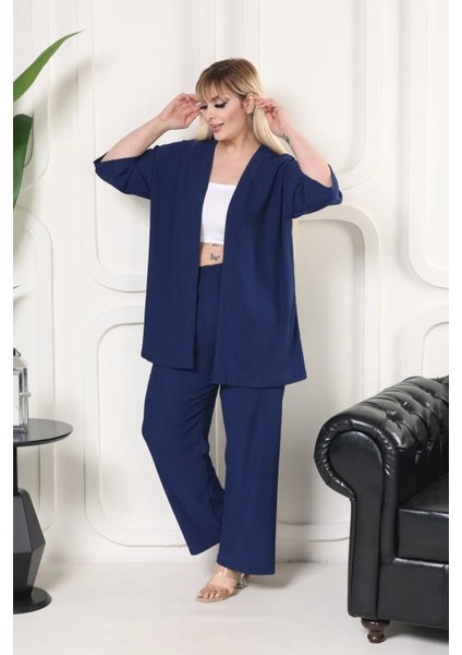 Kimono Hırkalı 2'li Alt Üst Takım Bürümcük Kumaş Yazlık Oversize fırsatları