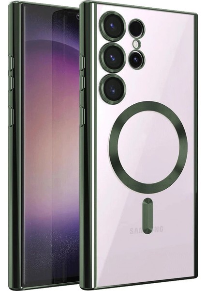Samsung Galaxy S24 Ultra Kılıf Kross Magneticsafe Kapak - Koyu Yeşil Zrnet