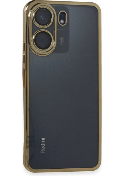 Xiaomi Redmi 13C Kılıf Razer Lensli Silikon - Gold Zrnet