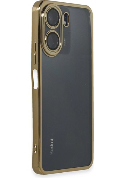 Xiaomi Redmi 13C Kılıf Razer Lensli Silikon - Gold Zrnet