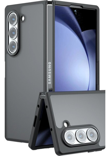 Samsung Galaxy Z Fold 5 Kılıf Blur Fold Kapak - Mat Siyah Zrnet