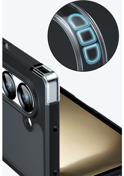 Samsung Galaxy Z Fold 5 Kılıf Blur Fold Kapak - Mat Siyah Zrnet