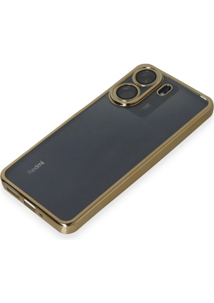 Xiaomi Redmi 13C Kılıf Razer Lensli Silikon - Gold Zrnet