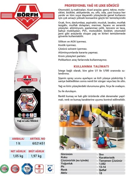 Pro Yağ ve Leke Temizleyici 1 Lt