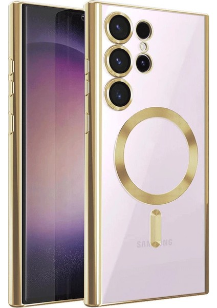 Samsung Galaxy S22 Ultra Kılıf Kross Magneticsafe Kapak - Gold Zrnet