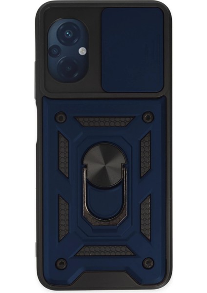 Xiaomi Poco M5 Kılıf Pars Lens Yüzüklü Silikon - Lacivert Zrnet