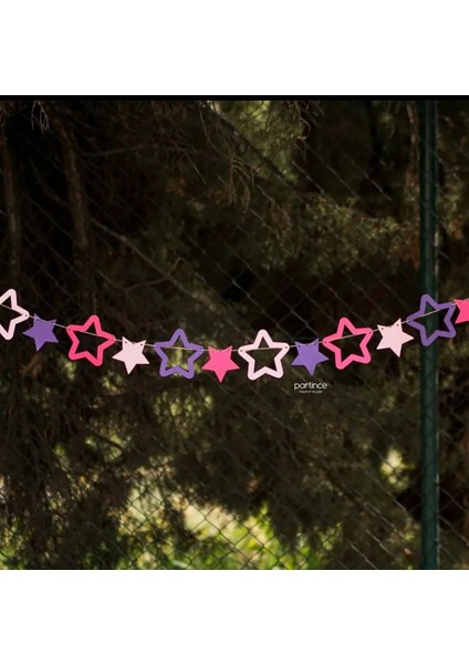 Büyük Yıldızlar Mor Fuşya ve Pembe Doğum Günü Süsü Banner fırsatları