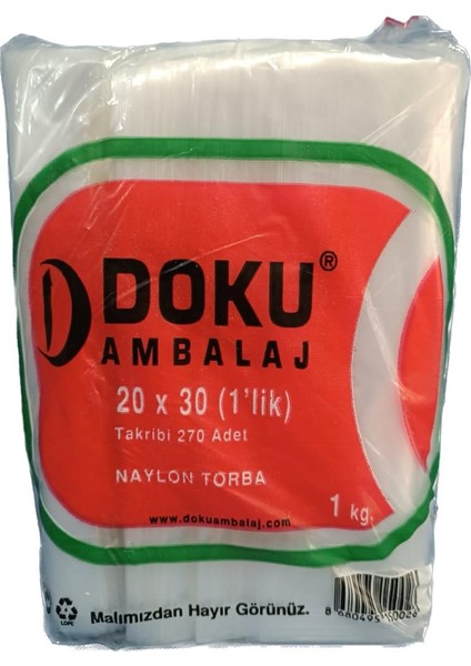 Şeffaf Naylon Torba Bakkaliye 20X30 Takribi 270ADET