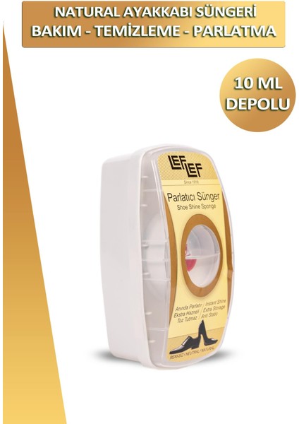 Bağcık + Nuri Leflef Ayakkabı Bakım Temizleme ve Parlatma Süngeri Depolu 10 ml Set