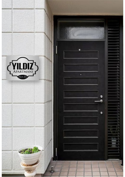 Apartman Isimliği- Apartman TABELASI-30X40 cm Ebat-Gold-Gümüş Seçenekli