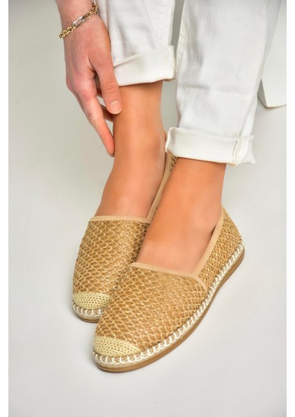 D280250017 Vizon Hasır Kadın Ayakkabı