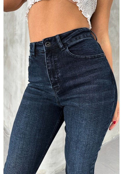 Blue Black Kadın Likralı Boyfriend Jean Yüksek Bel Esnek Kot Pantolon MABEL-2021