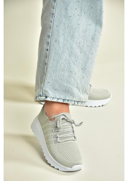 U702101204 Gri Kumaş Spor Ayakkabı Sneakers modelleri