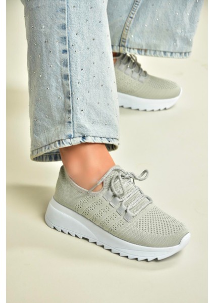U702101204 Gri Kumaş Spor Ayakkabı Sneakers fırsatları