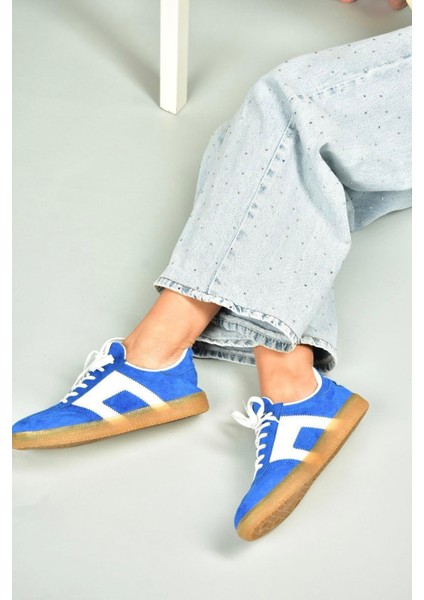 U652857302 Saks Mavi Süet Kadın Spor Ayakkabı Sneakers fiyatları