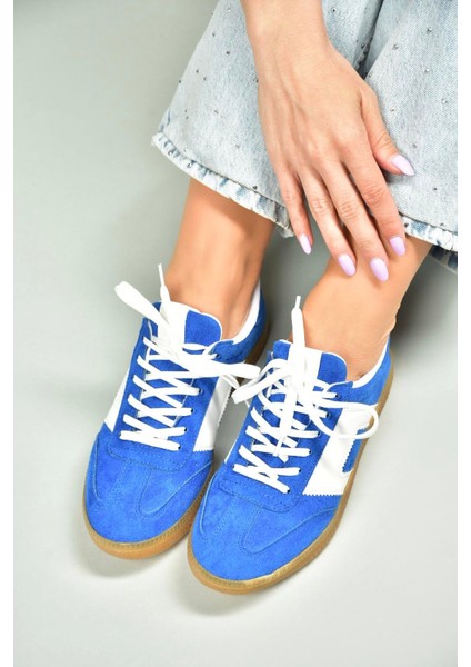 U652857302 Saks Mavi Süet Kadın Spor Ayakkabı Sneakers modelleri