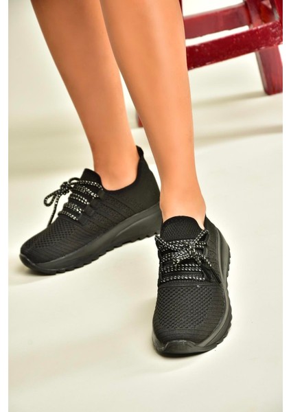 U702101204 Siyah/siyah Kumaş Spor Ayakkabı Sneakers modelleri