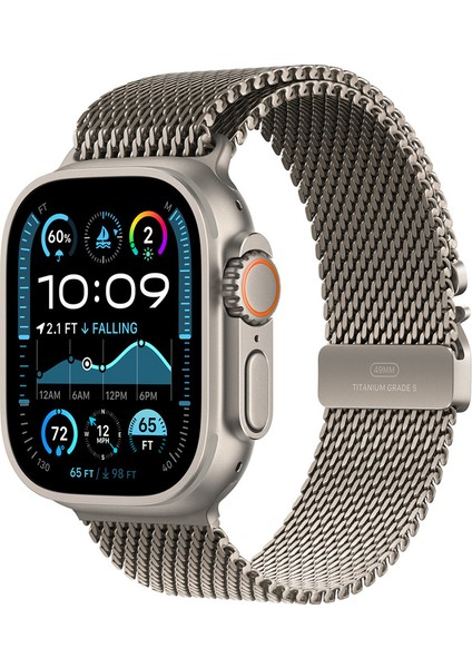 Apple Watch Ultra 2 49MM Titanyum Bükülmelere ve Aşınmalara Dirençli Sturdy Hasır Kordon