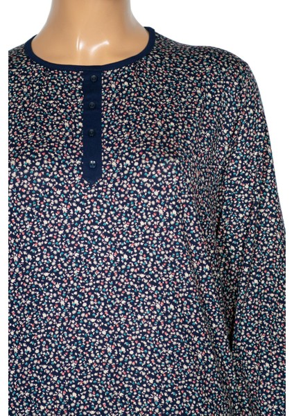 Cimariva Kadın Vera Büyük Beden O Yaka Koton Penye Lacivert Bluz fiyatları