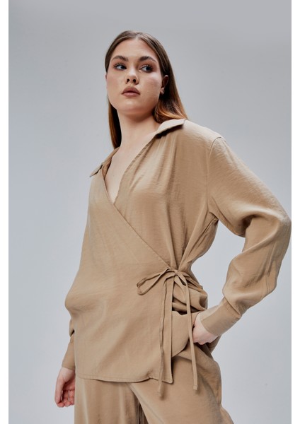 Vizon Regular Bağlama Detaylı Gömlek