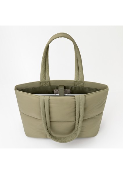 Suya Dayanıklı Askılı Puffy Laptop/tablet Tote Çanta