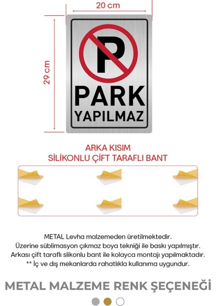 Park Yapılmaz Metal Uyarı Levhası 20-29 cm