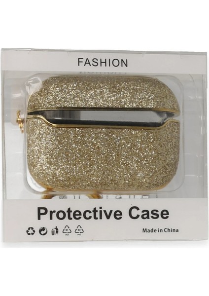 Apple AirPods Pro (1.nesil) Spell Simli Kılıf - Gold Zrnet