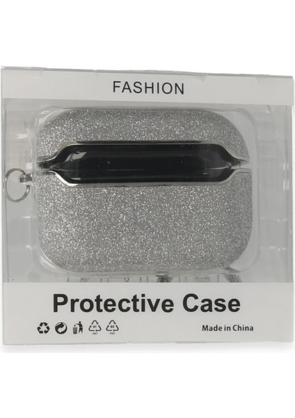 Apple AirPods Pro (1.nesil) Spell Simli Kılıf - Gümüş Zrnet
