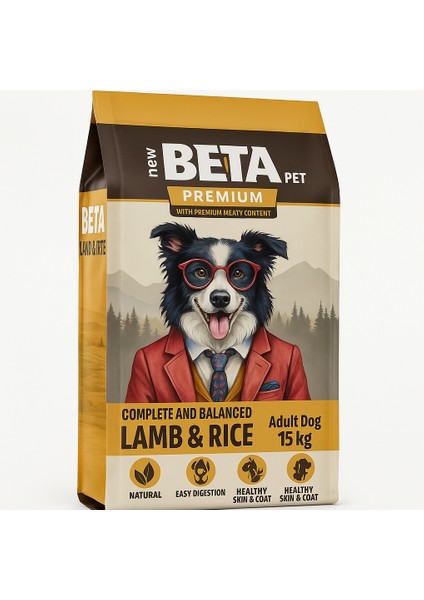 Beta Premium Köpek Maması Kuzu ve Pirinç 15KG Kaliteli Mama