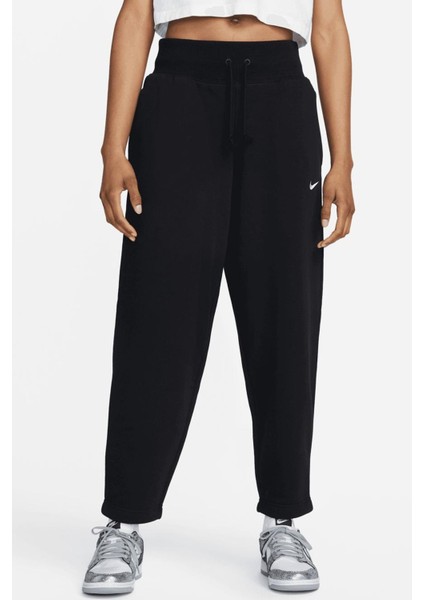 Sportswear Phoenix Loose Fit Polar Kadın Bol Kesim Yüksek Bel Eşofman Altı Siyah