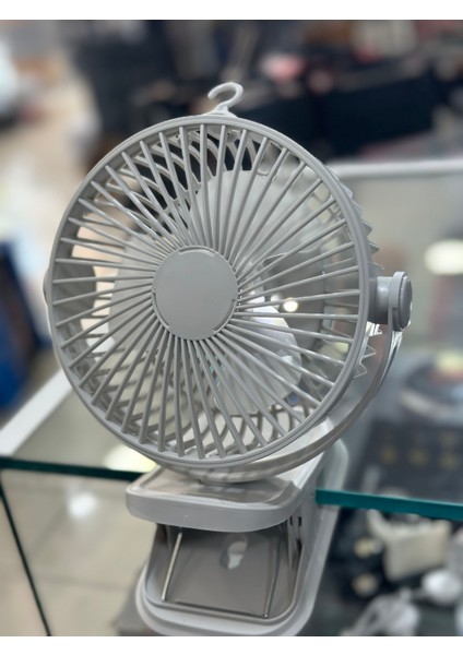 Masa Kenarı Ayarlanabilir Askı Aparatlı Ledli Taşınabilir 5 Kademeli Soğtucu Fan