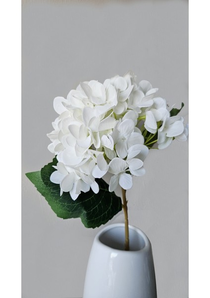 Yapay Ortanca Çiçeği 48 cm Beyaz