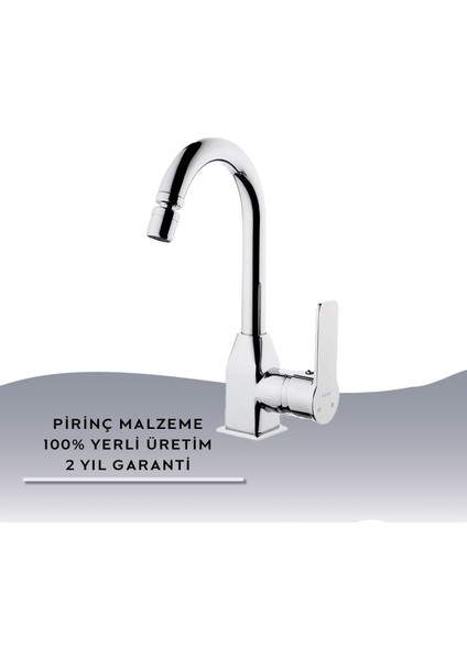 Igk Yapı – Kare KPE41002 Perla Kuğu Lavabo Bataryası