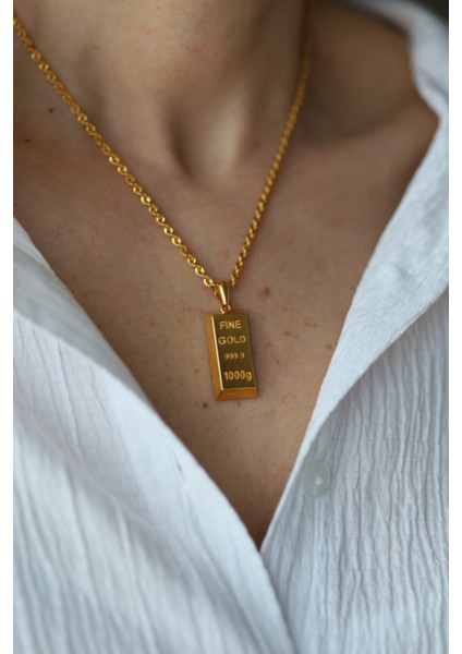 14 Ayar Altın Külçe Altın Kolye Ucu modelleri