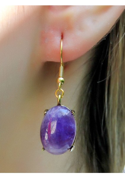 Doğal Taş Ametist Doğal Taşlı Sallantılı Küpe EUKU22AMT fiyatları