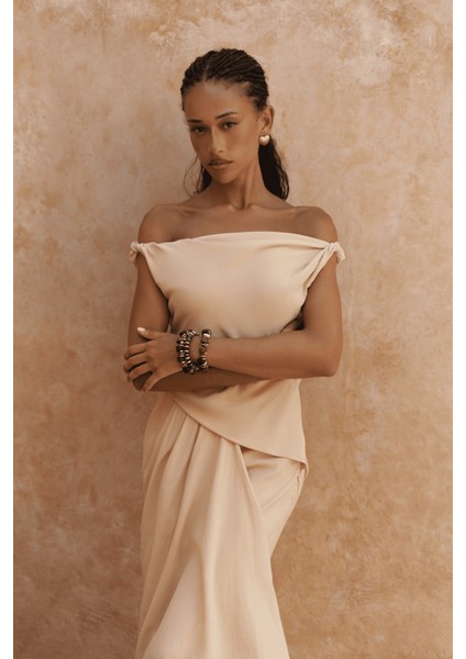 Zimbabue Uzun Sarı Keten Elbise fiyatları