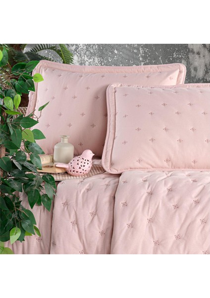 Clasy Microfiber Nakışlı Çift Kişilik Yatak Örtüsü Seti Aspendos