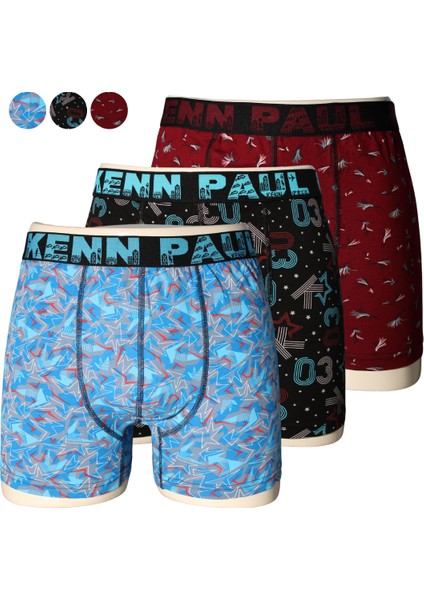 3'lü Boxer 3xl–6xl Büyük Beden – Desenli, Yumuşak Pamuk
