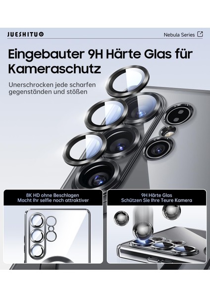 Samsung Galaxy S22 Ultra Kılıf Magsafe Şarj Destekli Renkli Parlak Kenarlı Arkası Şeffaf Silikon + Ekran Koruyucu Cam Set 2in1