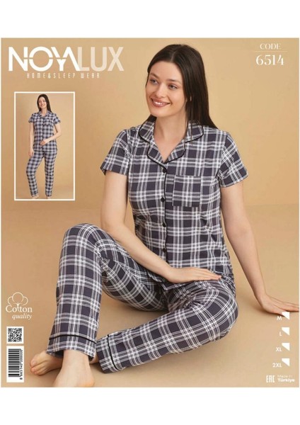 Gömlek Model Ekoseli Pijama Takımı