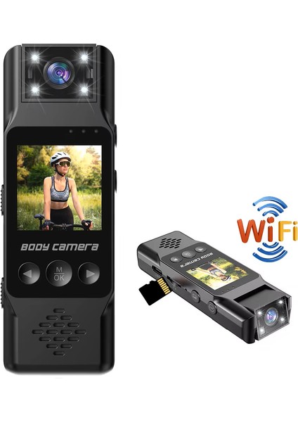 Hd 4K Cep Klipsli Mini Profesyonel Kamera Taşınabilir Dijital Video Kaydedici Bodycam 180° Lens