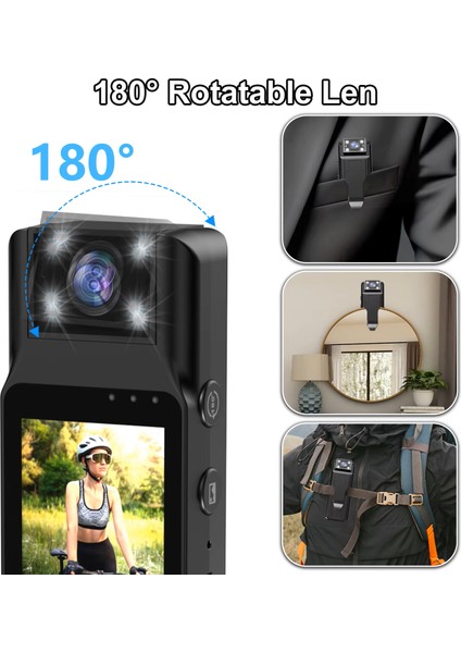 Hd 4K Cep Klipsli Mini Profesyonel Kamera Taşınabilir Dijital Video Kaydedici Bodycam 180° Lens fırsatları