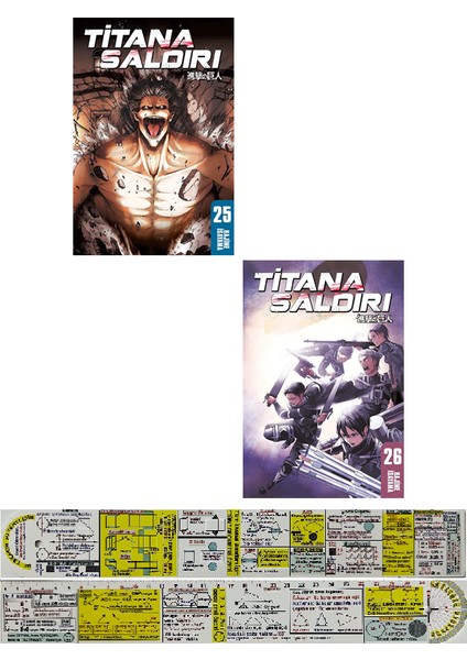 Titana Saldırı 25-26. Ciltler Manga Seti + Mat. Öğreten Cetvel