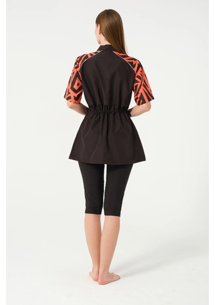 Hızlı Kuruyan Mayo Kumaşı Fermuarlı Kısa Kollu Taytlı Kadın Mayo 3416 fırsatları